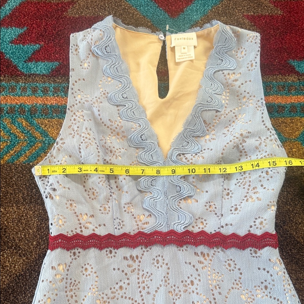 Foxiedox Lace Midi Dress with Red and White Accents (NWOT) - Picture 2 of 4